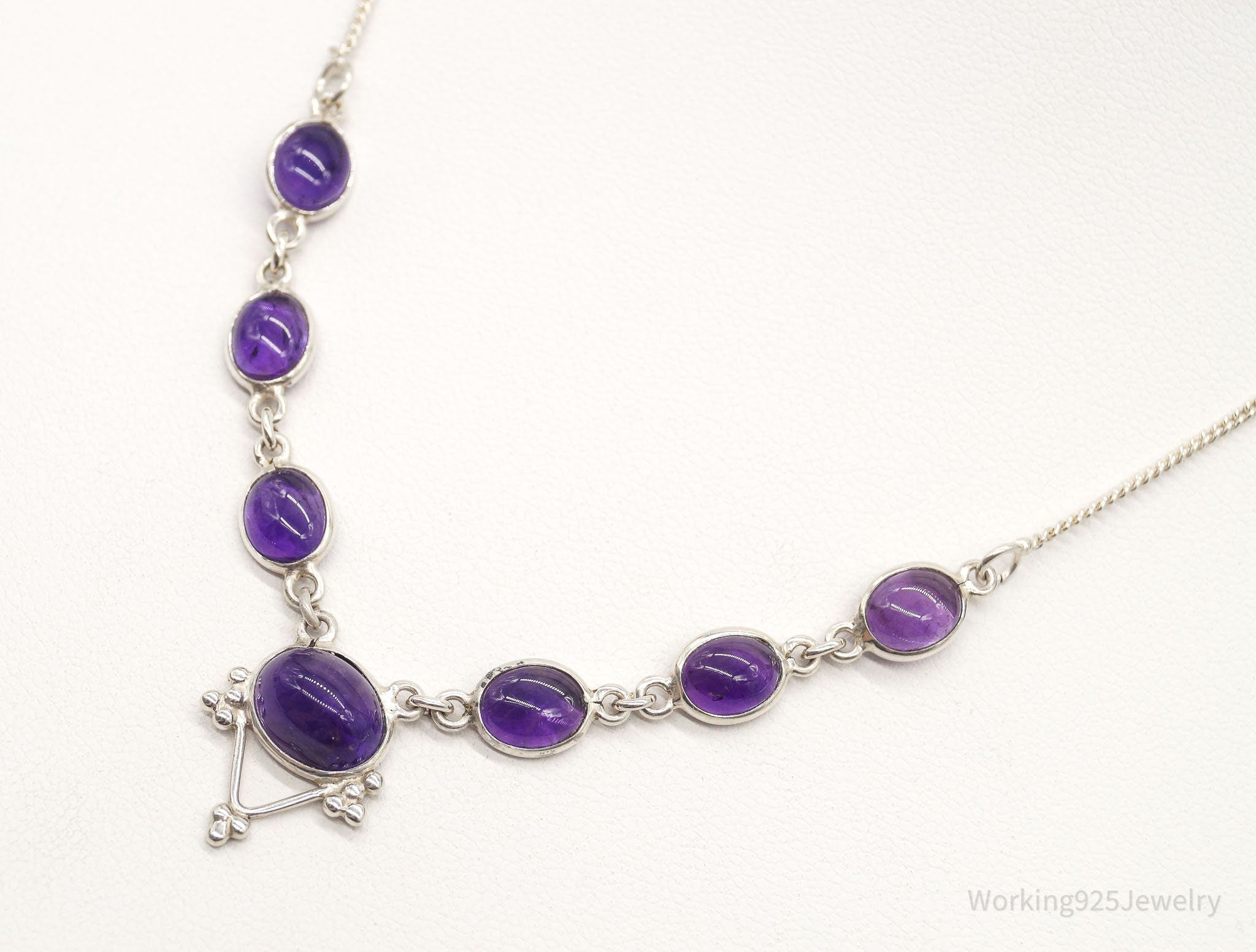 Vintage Amethyst Bib Style Silver Necklace | Jewelry > Necklaces > Pendants | Wiccan Center
