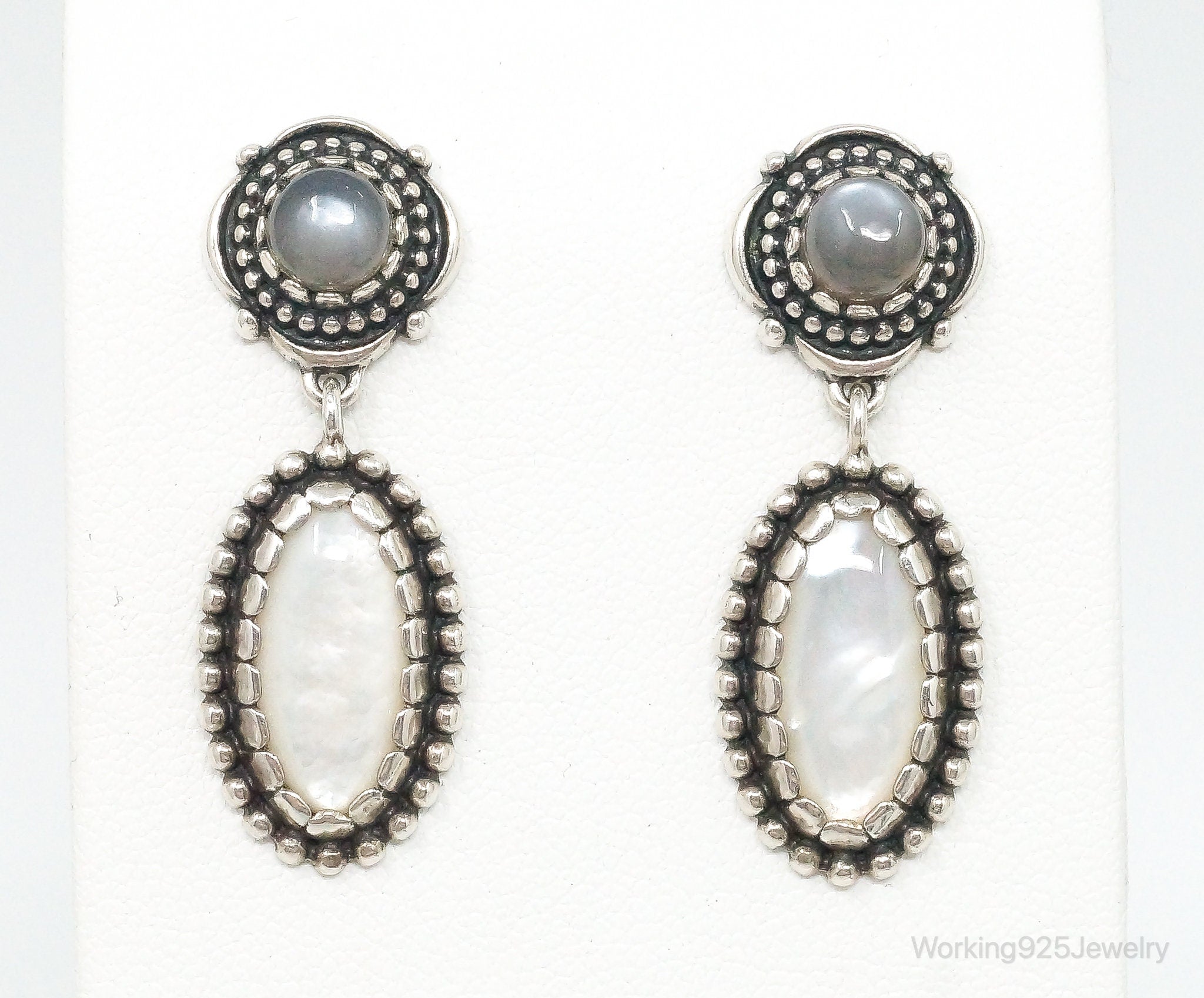 Native Carolyn Pollack Relios Grey Moonstone Mother Of Pearl S. Silver Earrings | Jewelry > Earrings | Wiccan Center