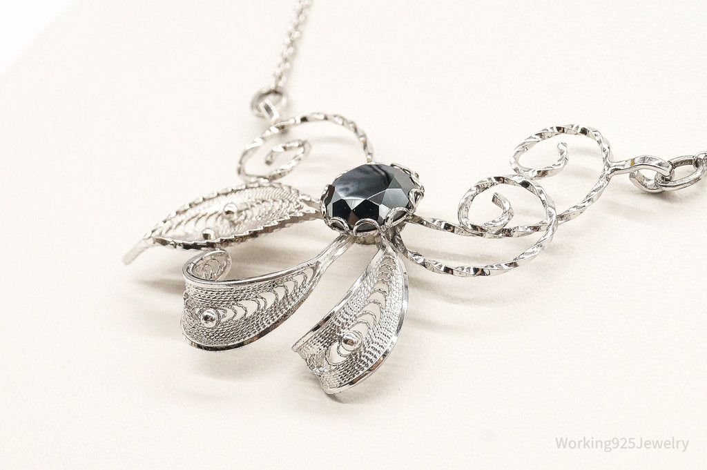 Antique Hematite Sterling Silver Filigree Necklace | Jewelry > Necklaces > Pendants | Wiccan Center