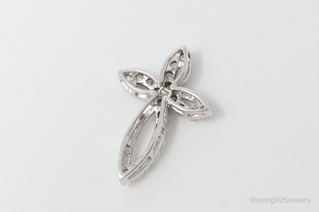 Vintage Cubic Zirconia Cross Sterling Silver Necklace Pendant | Jewelry > Necklaces > Pendants | Wiccan Center