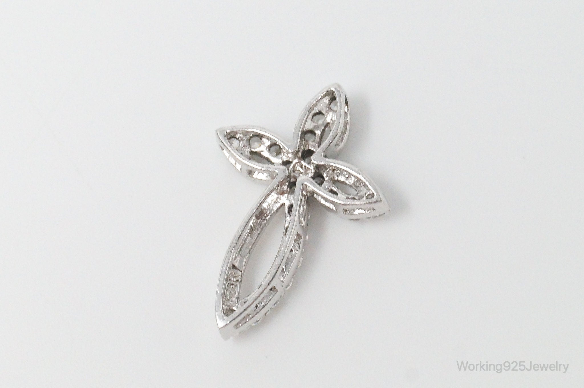 Vintage Cubic Zirconia Cross Sterling Silver Necklace Pendant | Jewelry > Necklaces > Pendants | Wiccan Center