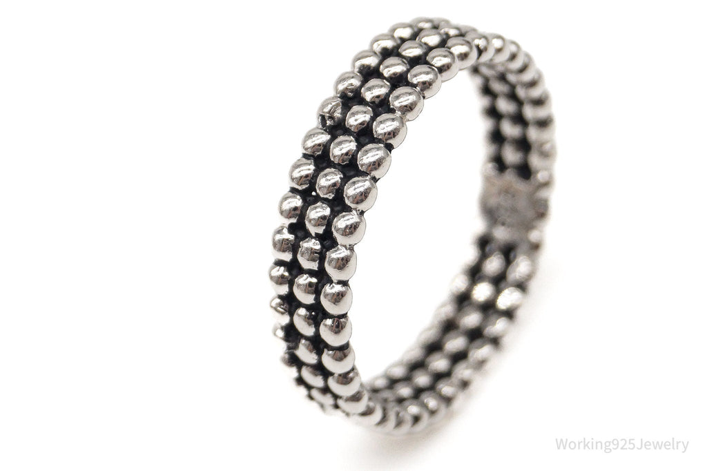 Vintage Triple Beaded Row Style Sterling Silver Band Ring - Size 9 | Jewelry > Rings | Wiccan Center