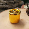 Handmade Ceramic Candle Holder - Gold/Silver | | Wiccan Center