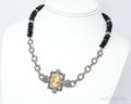 VTG Carved Cameo Shell Black Onyx Marcasite Sterling Silver Necklace | Jewelry > Necklaces > Pendants | Wiccan Center