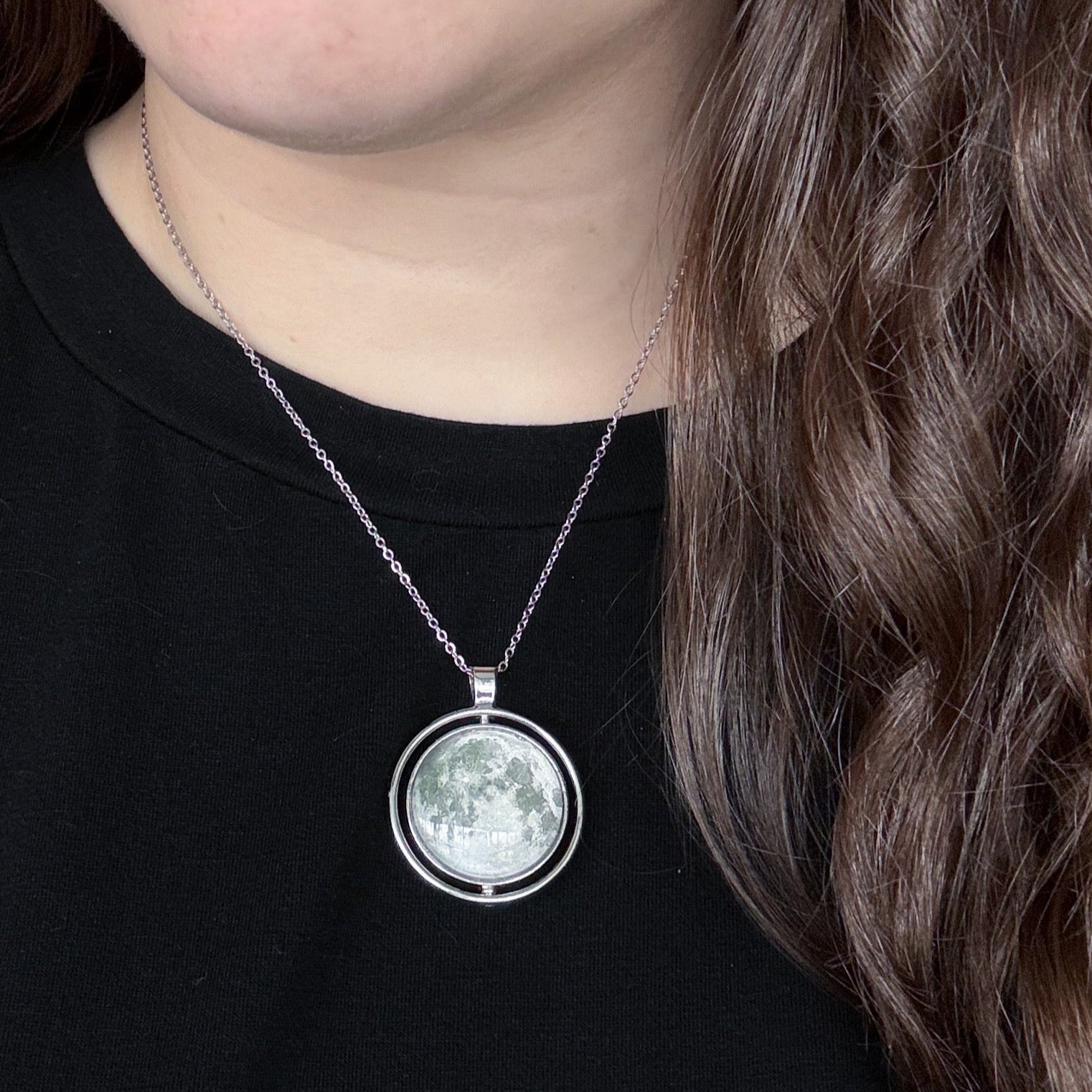 Full Moon Double Sided Fidget Pendant Necklace | Necklace | Wiccan Center