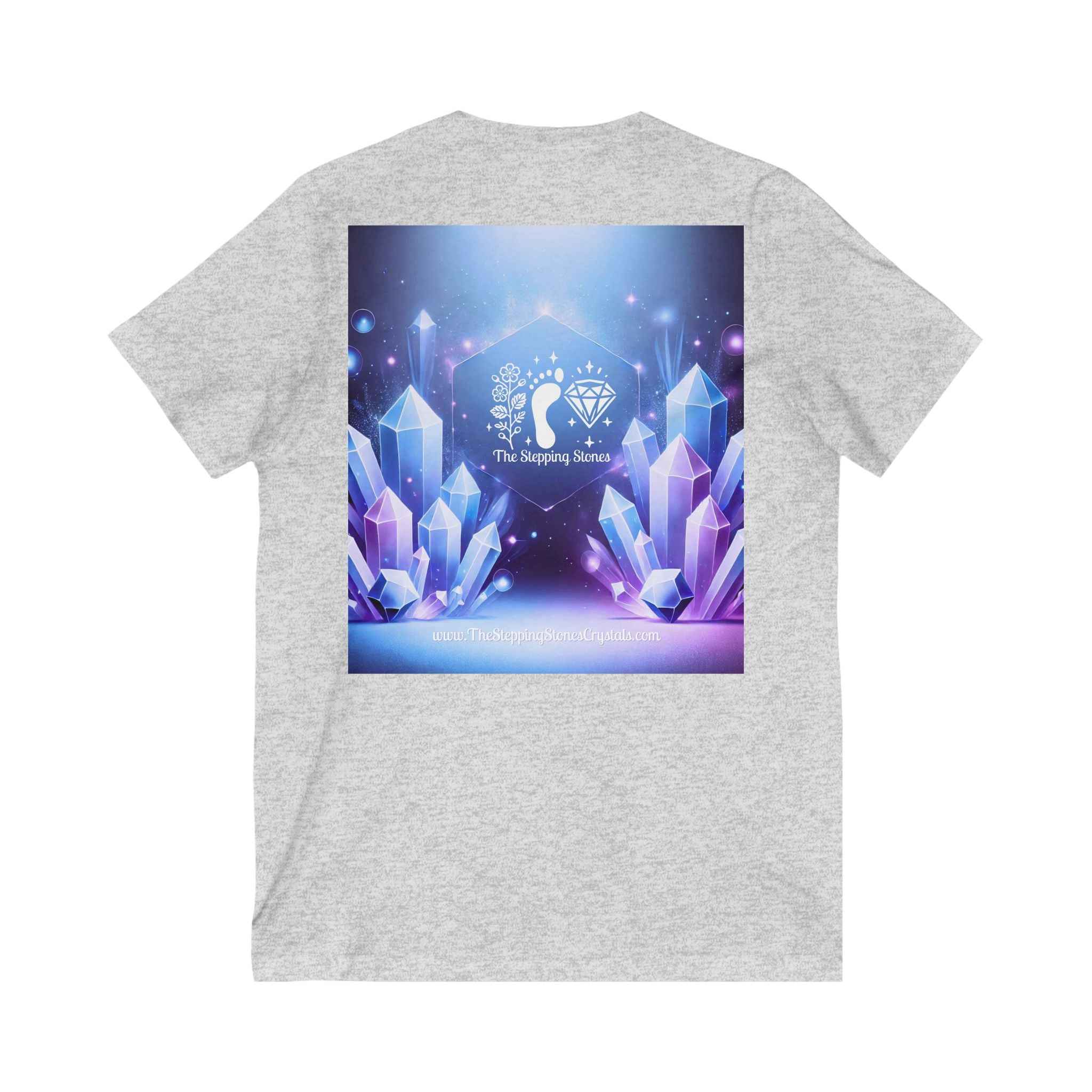 Crystal V-Neck Tee - Unisex Short Sleeve Shirt for Nature Lovers | V-neck | Wiccan Center