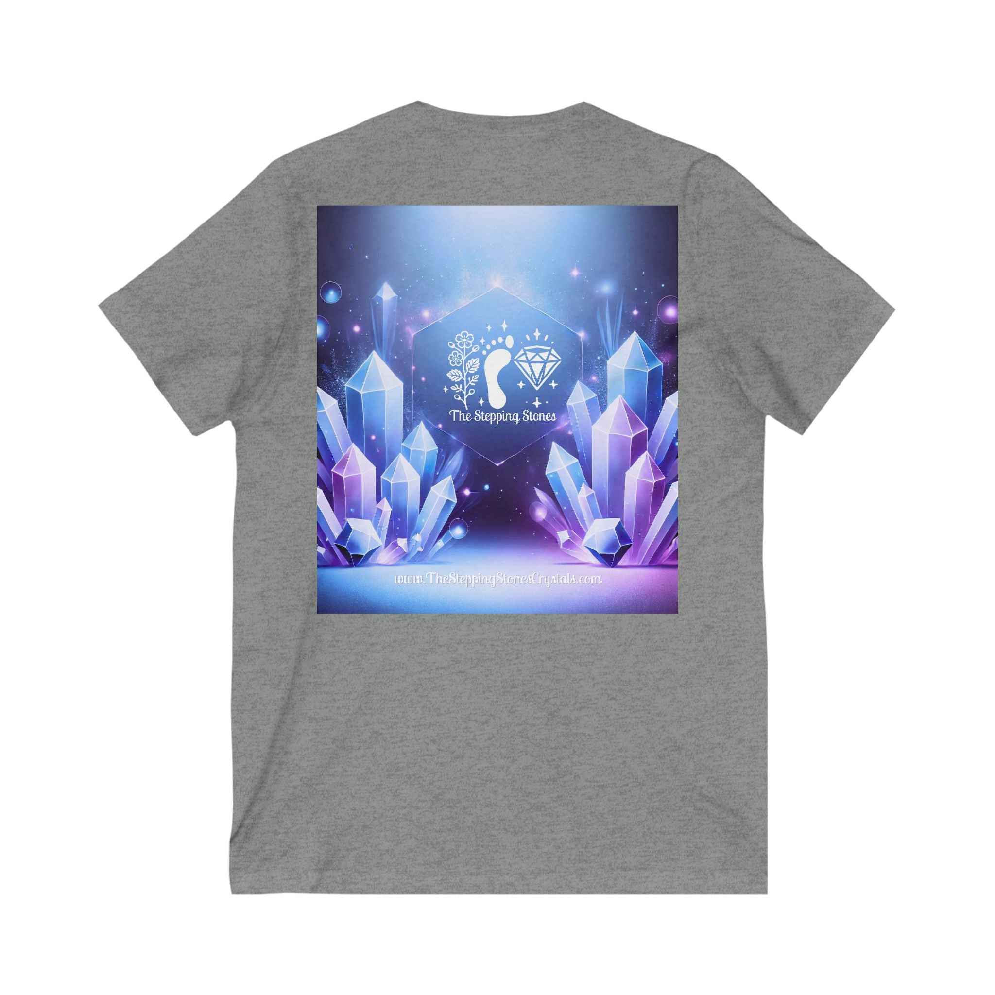 Crystal V-Neck Tee - Unisex Short Sleeve Shirt for Nature Lovers | V-neck | Wiccan Center