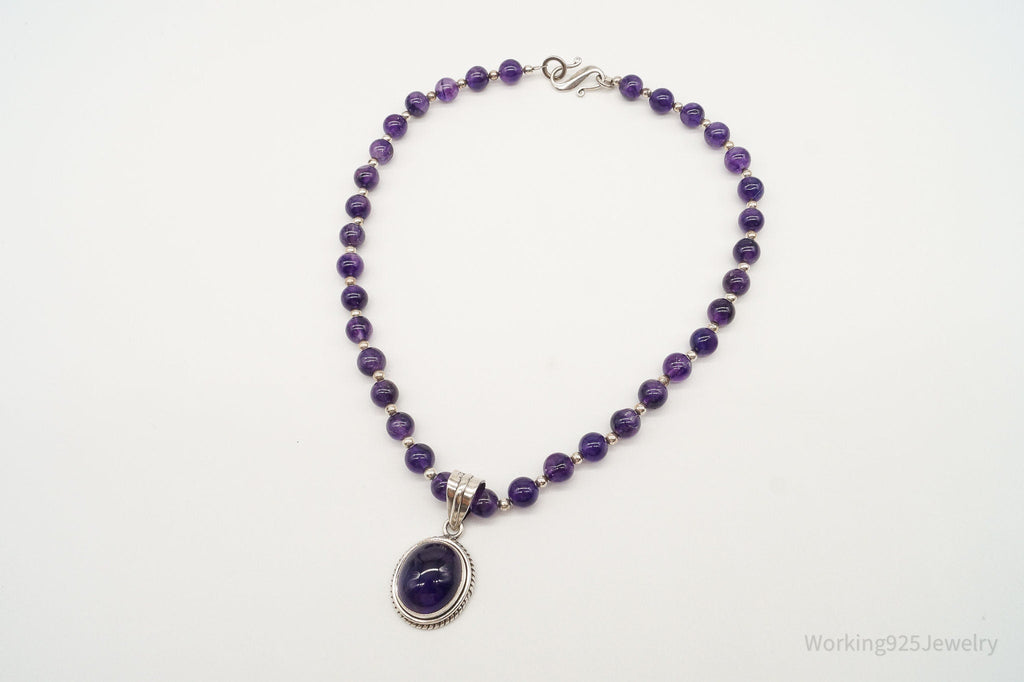 Vintage Amethyst Bead Sterling Silver Necklace | Jewelry > Necklaces > Pendants | Wiccan Center
