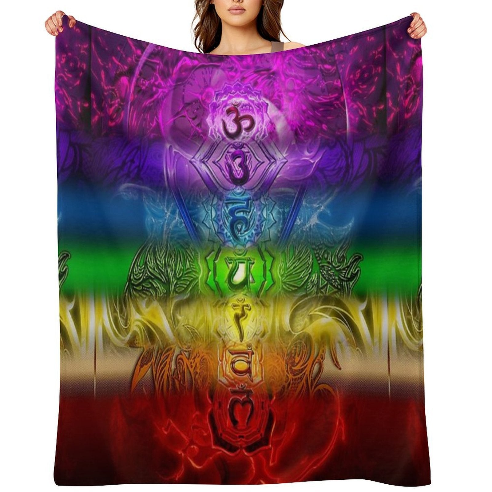 Zen Doodle Chakra Compact Throw Blanket