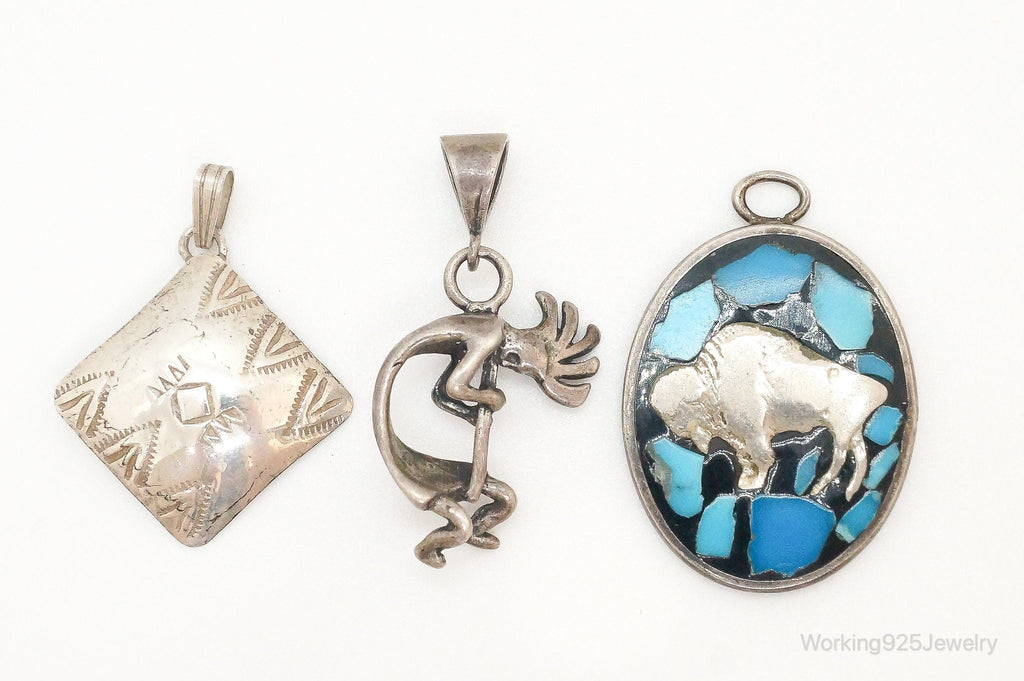 Vintage Native American Turquoise Sterling Silver Pendants | Jewelry > Necklaces > Pendants | Wiccan Center
