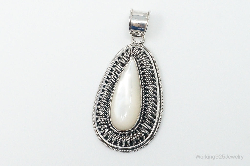 Designer BA Suarti Large Mother Of Pearl Sterling Silver Necklace Pendant | Jewelry > Necklaces > Pendants | Wiccan Center