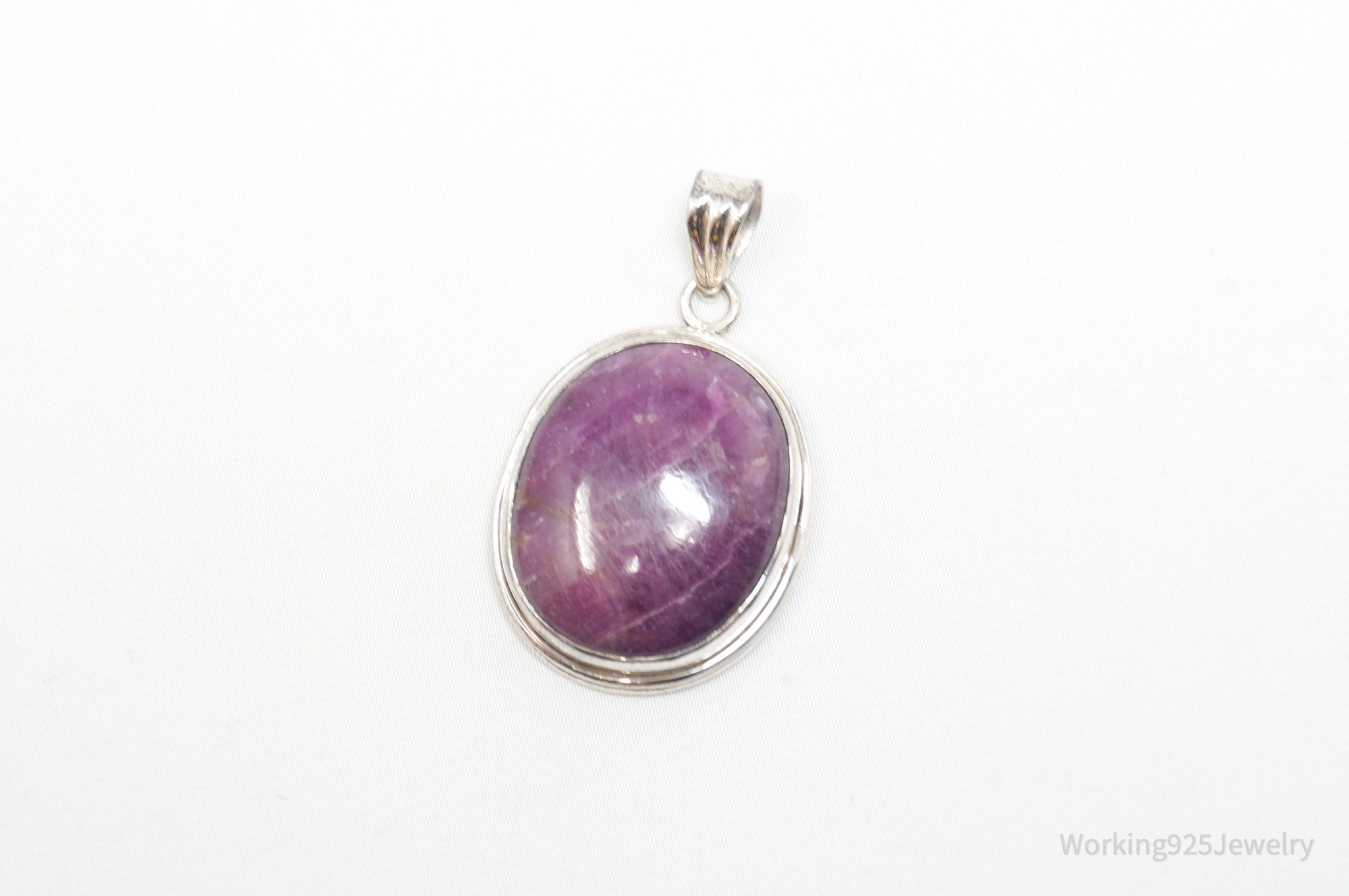 Vintage Large Purple Amethyst Sterling Silver Necklace Pendant | Jewelry > Necklaces > Pendants | Wiccan Center