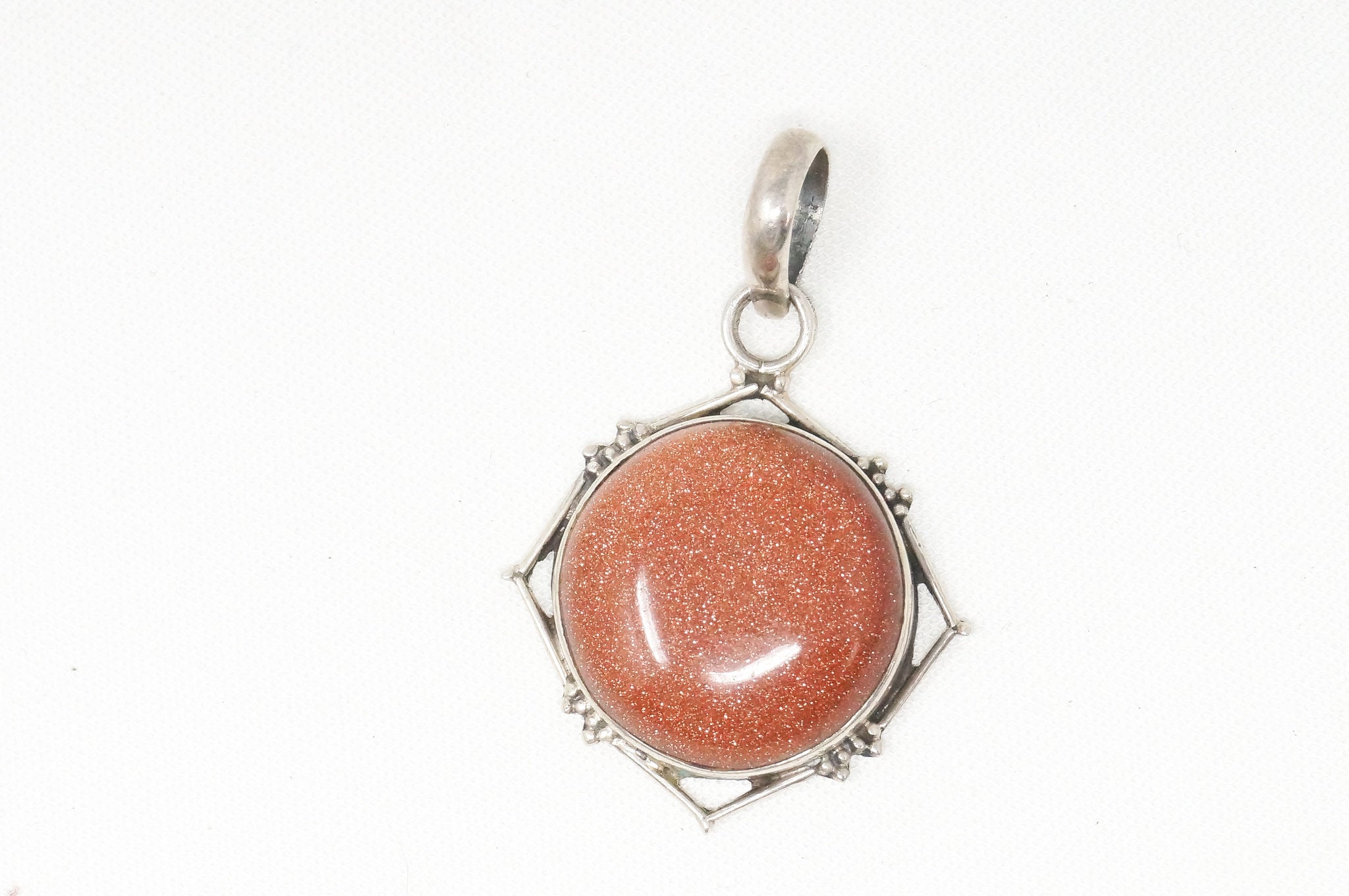 Vintage Handmade Goldstone Sterling Silver Southwestern Necklace Pendant | Jewelry > Necklaces > Pendants | Wiccan Center