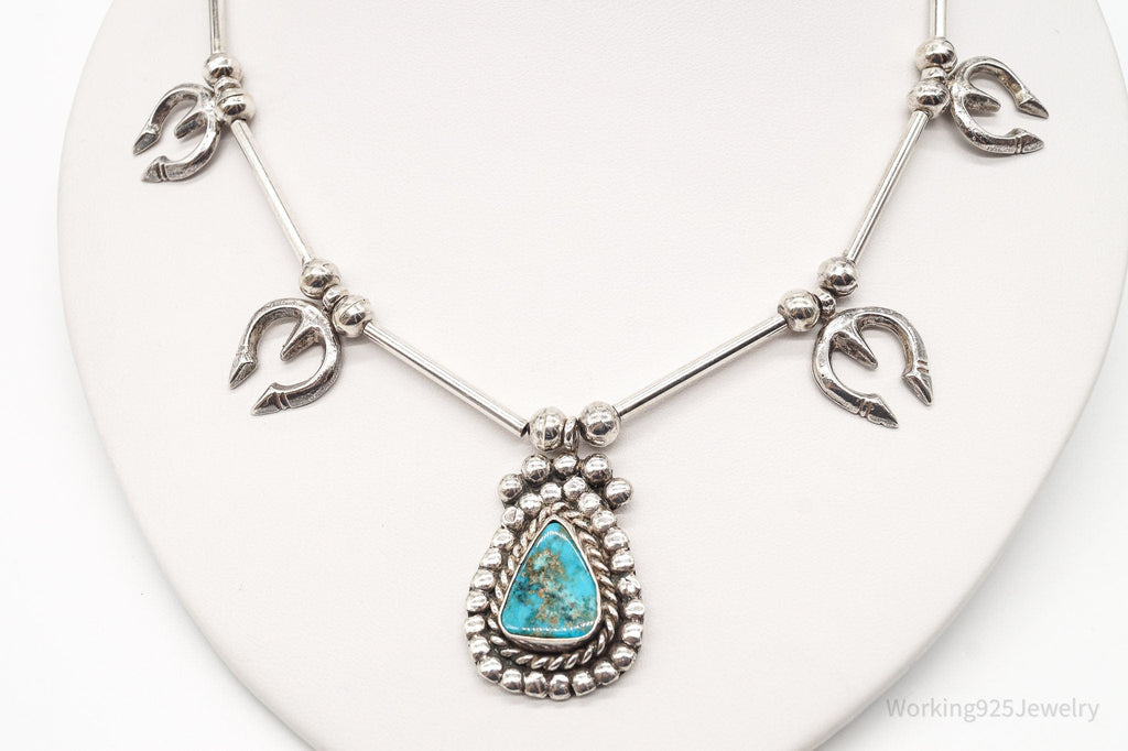 Vintage Native American Turquoise Silver Necklace | Jewelry > Necklaces > Pendants | Wiccan Center