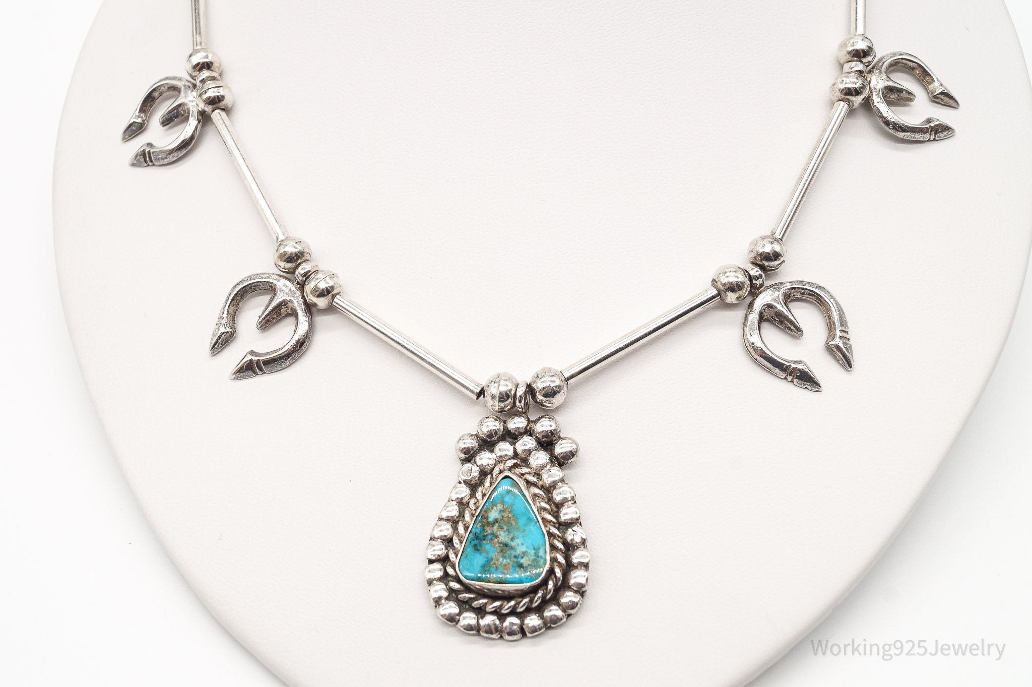Vintage Native American Turquoise Silver Necklace | Jewelry > Necklaces > Pendants | Wiccan Center