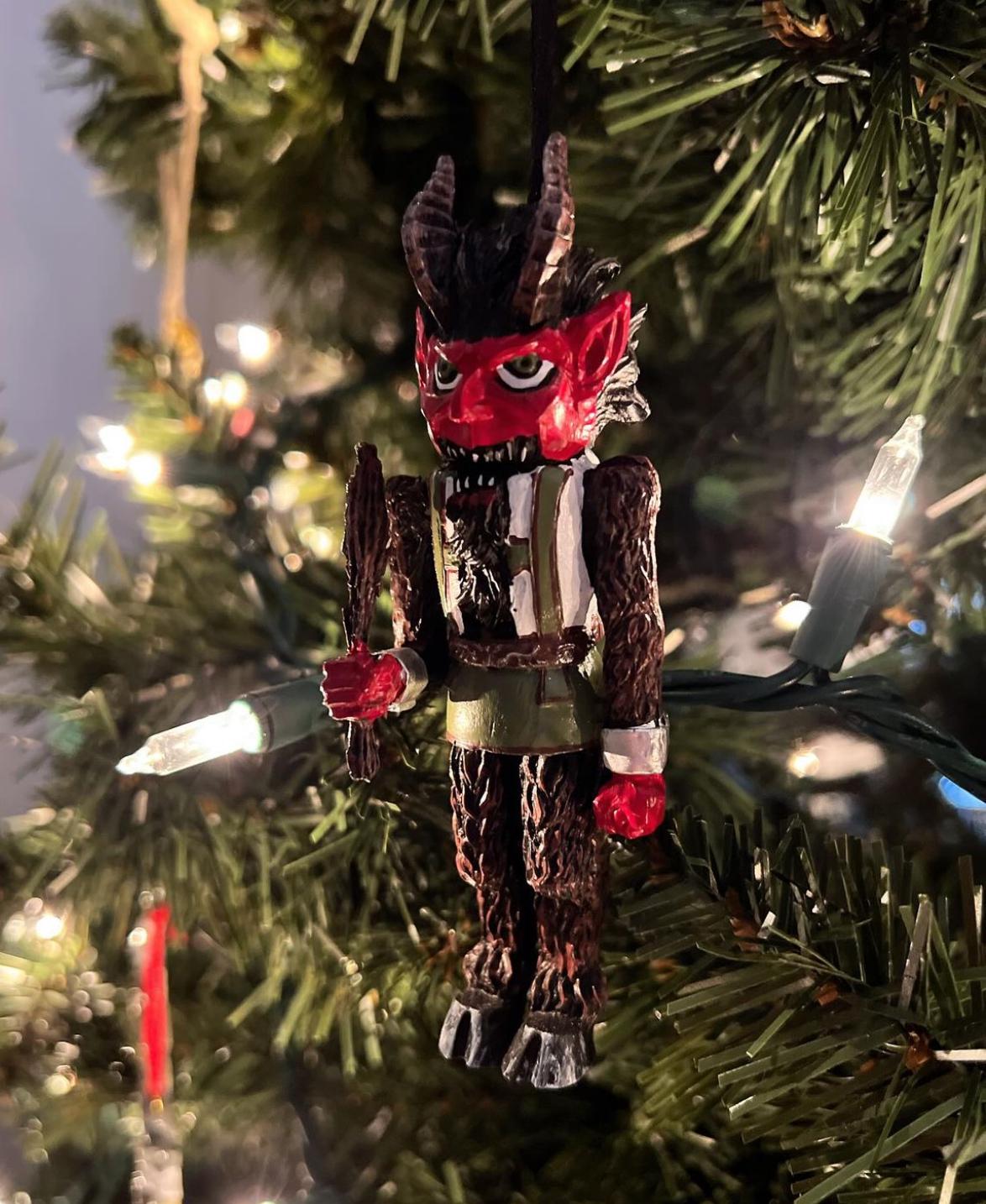 Krampus Nutcracker Ornament, Full Color, Resin Sculpture | Mythical Creature Figurine | Unique Dark Christmas Demon, Gothic Holiday Decor