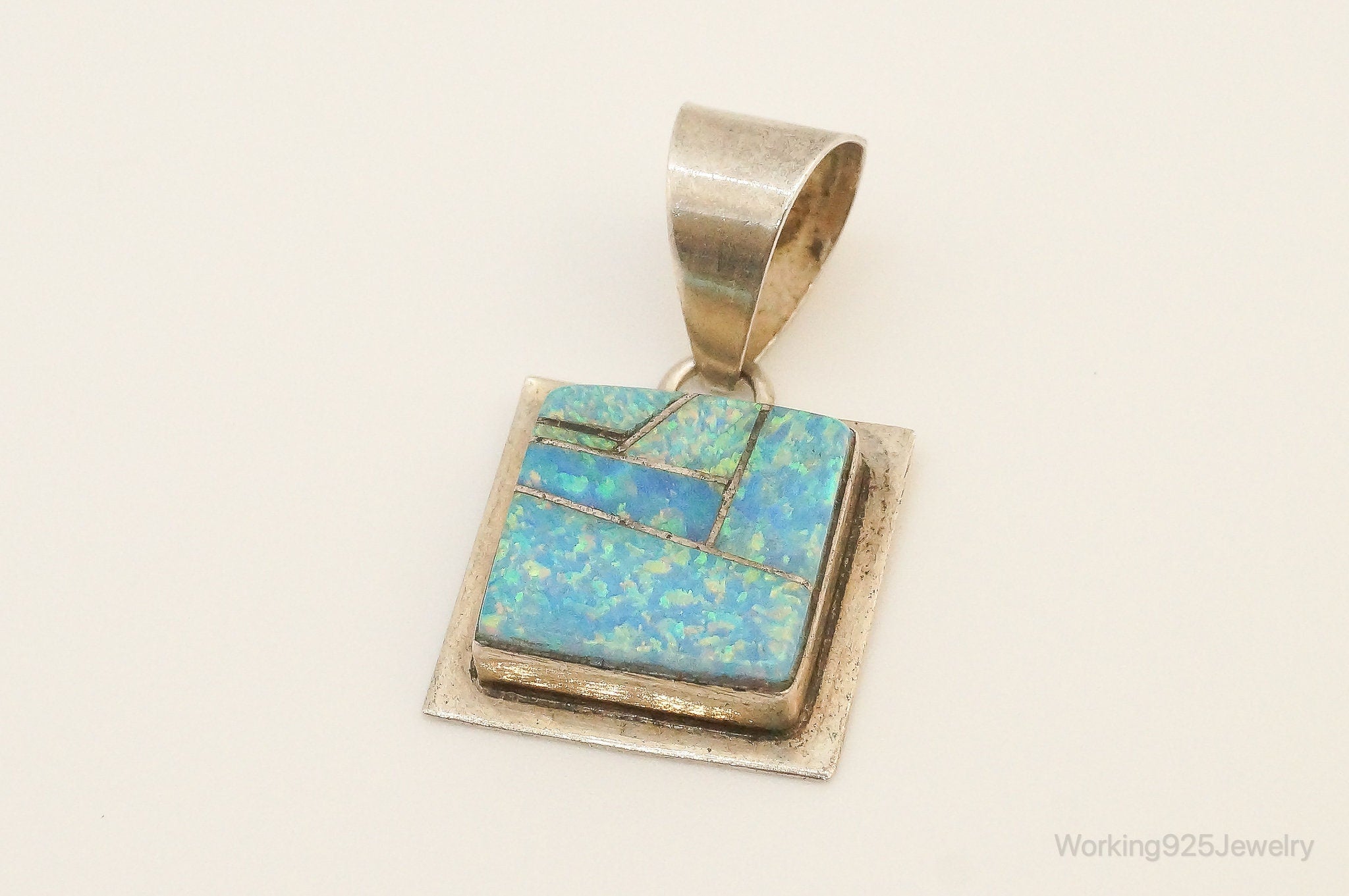 Vintage Native American B. Piaso Jr. Opal Sterling Silver Pendant | Jewelry > Necklaces > Pendants | Wiccan Center