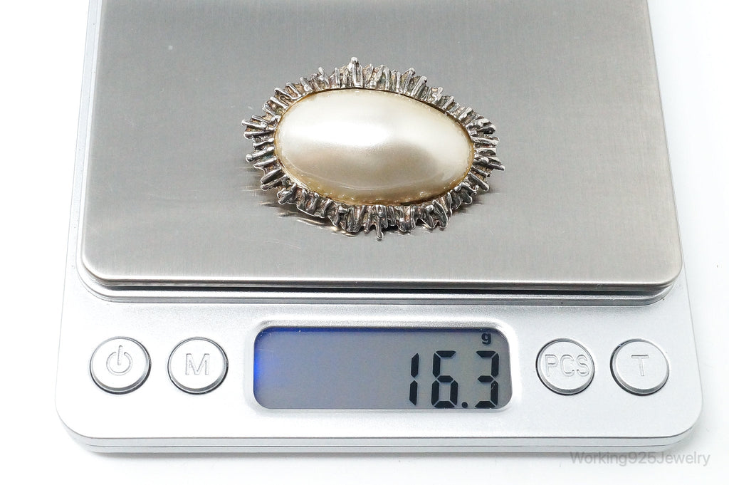 Rare Vintage Astrid Holthe Pearl Sterling Silver Brooch Pin | Jewelry > Brooches, Pins & Clips | Wiccan Center