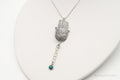 Vintage Israel Designer RL Hamsa Hand Turquoise Sterling Silver Necklace | Jewelry > Necklaces > Pendants | Wiccan Center