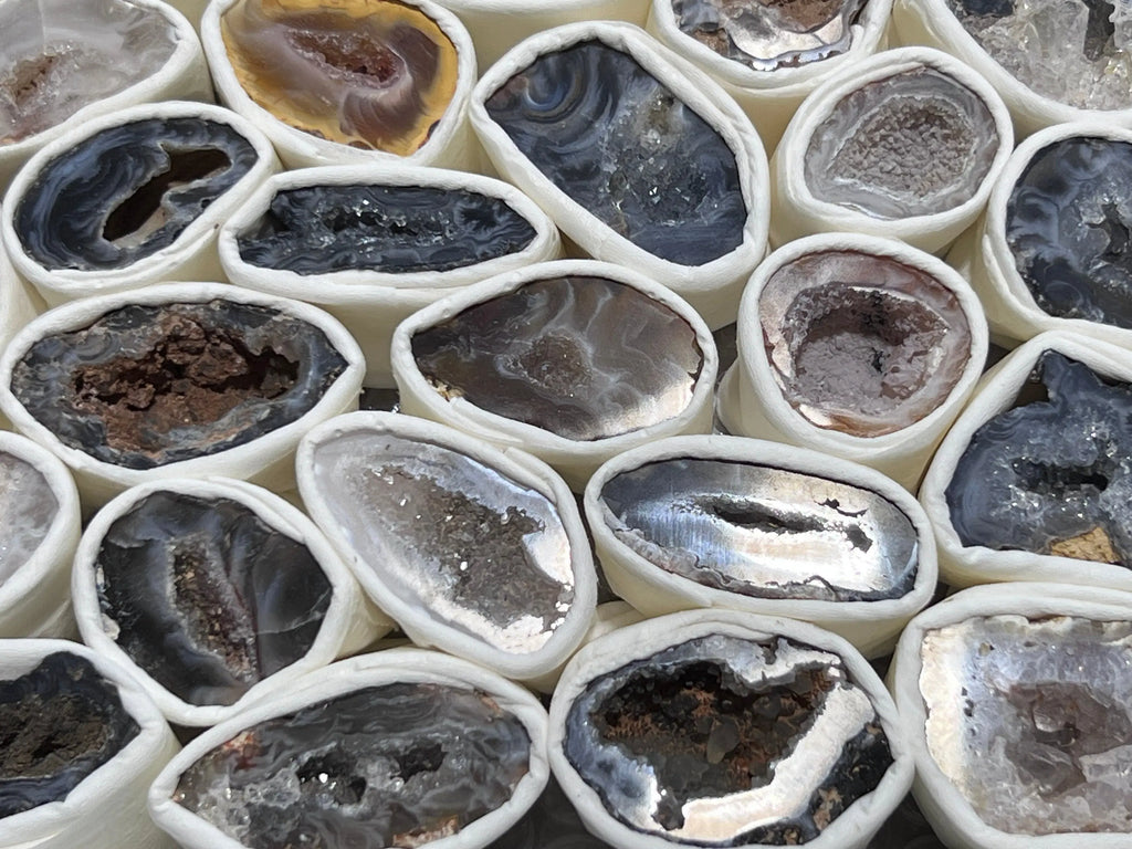 Oco Geode Cut Crystals (Avg 3.5 LBs) Box Flat Bulk Wholesale Lot Rough Raw Stones Natural Gemstones | Home & Living > Home Decor > Home Accents > Rocks & Geodes | Wiccan Center