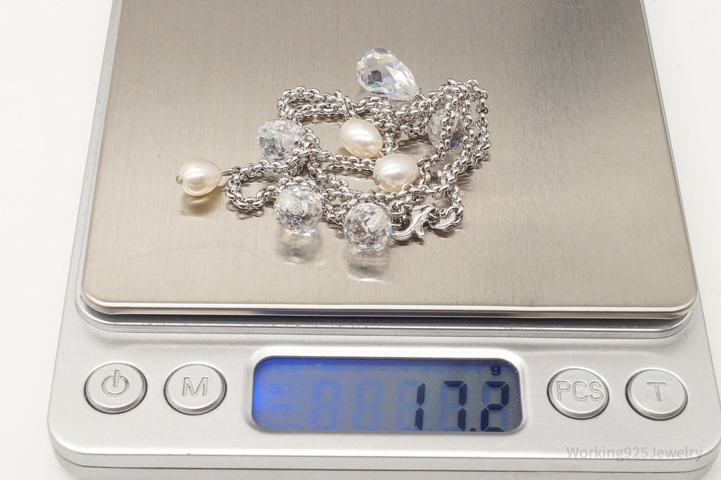 Vintage Pearl Crystal Quartz Sterling Silver Necklace | Jewelry > Necklaces > Pendants | Wiccan Center
