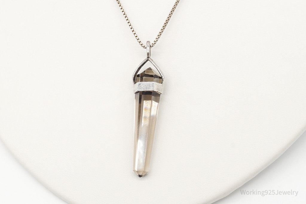 Vintage Large Smoky Topaz Sterling Silver Necklace | Jewelry > Necklaces > Pendants | Wiccan Center