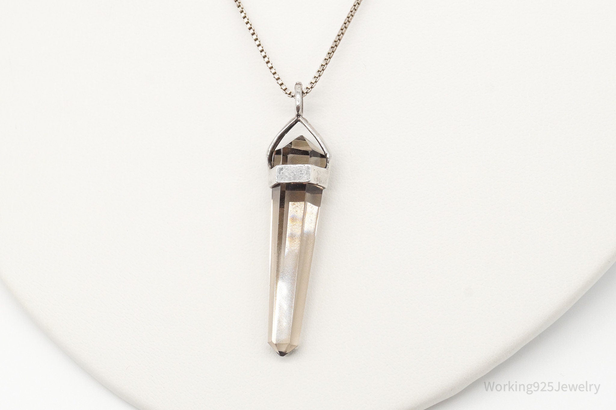Vintage Large Smoky Topaz Sterling Silver Necklace | Jewelry > Necklaces > Pendants | Wiccan Center