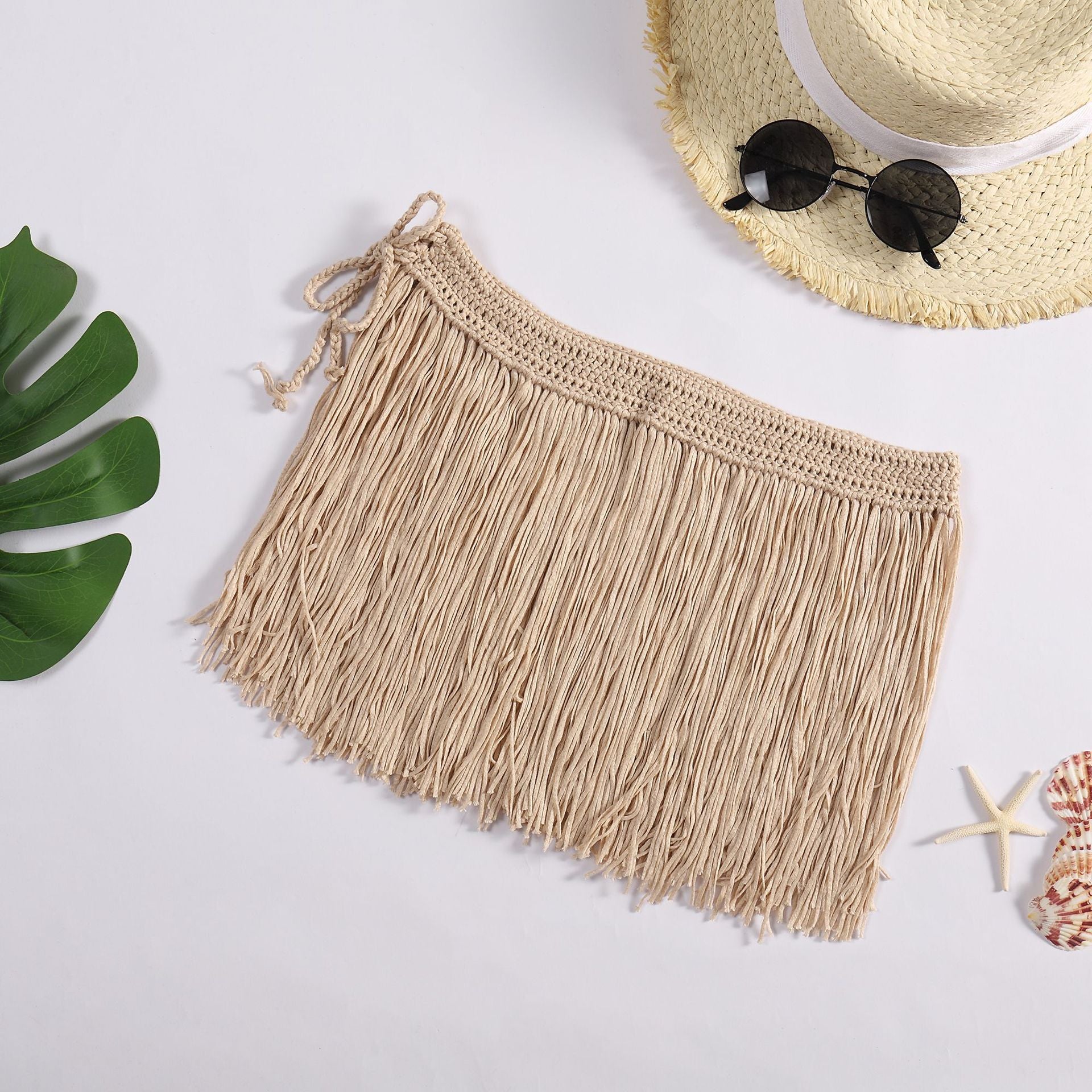 Beach Skirt Knitted Hand Hook Long Tassel Skirt Dance Skirt Bikini Skirt | | Wiccan Center
