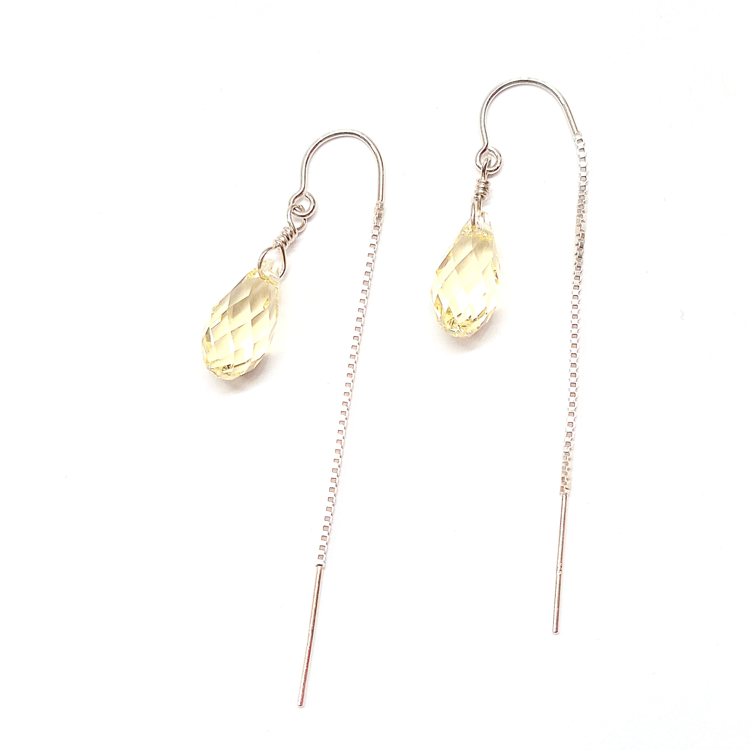 Swarovski Crystal Droplet Threader Earrings