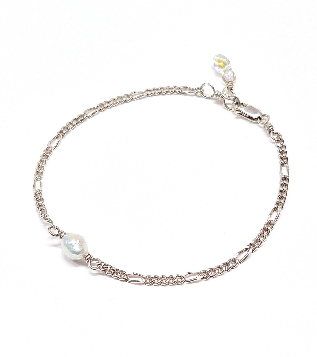 Keshi Pearl Bracelet with Swarovski Clasp