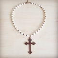 Genuine Freshwater Pearl Collar Boho Necklace w/ Cross 263s | Necklace | Wiccan Center