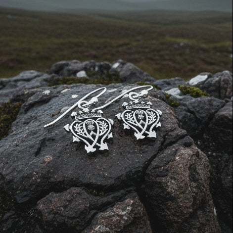 Elegance Scottish Luckenbooth Earrings in Sterling Silver