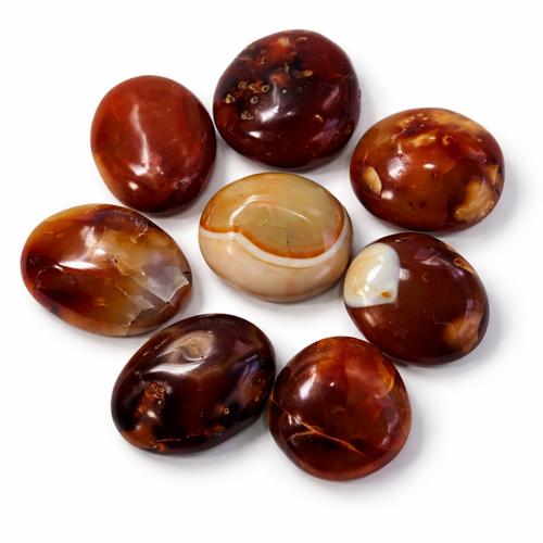 5 LB Carnelian Agate Palm Stone / Worry Stone Lot – Polished Assortment (No Selection) | | Wiccan Center