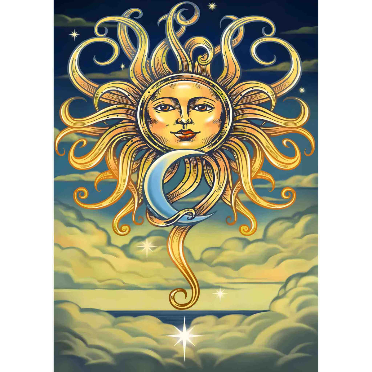3-D Intertwined Sun & Moon Tapestry