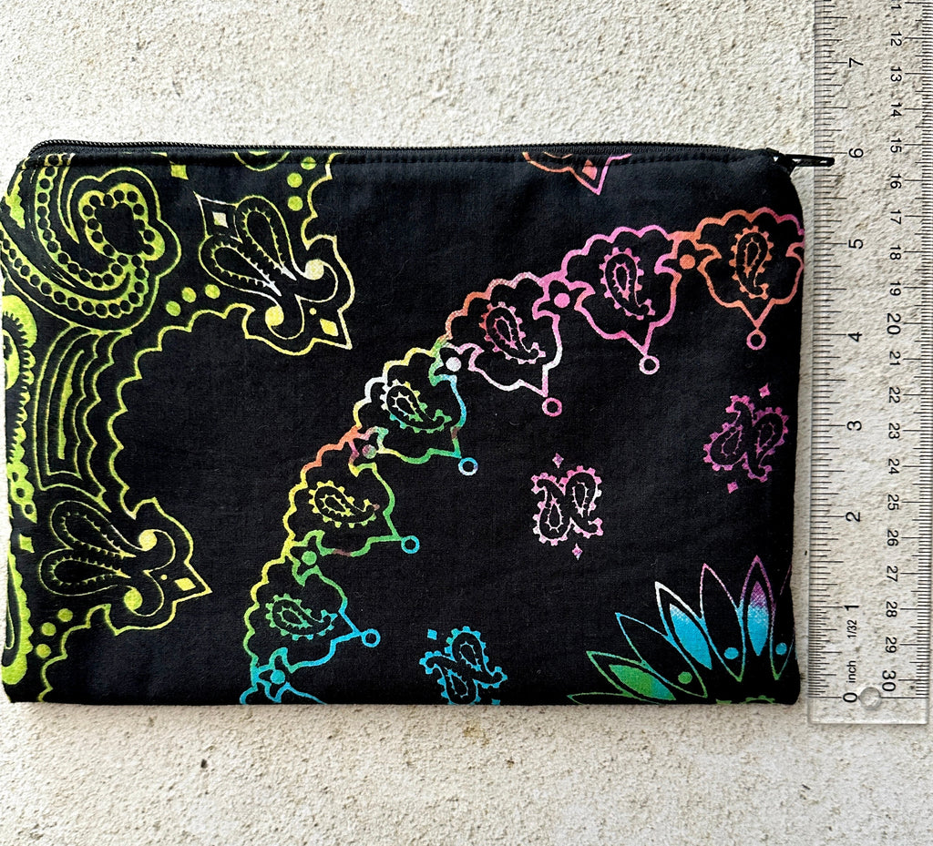 Witchy Rainbow Paisley Tarot Bag Zipper Pouch With Custom Color Lining