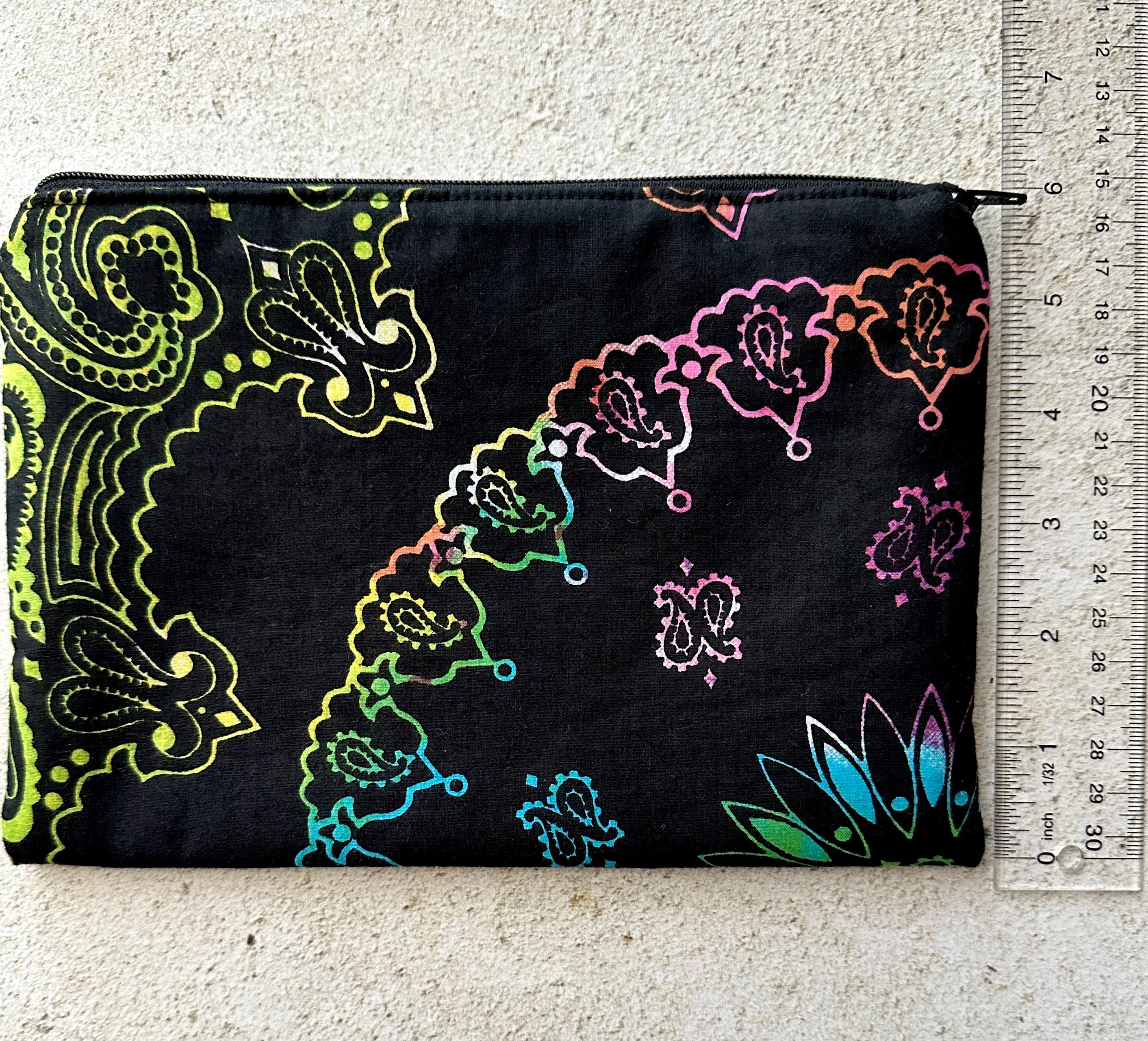 Witchy Rainbow Paisley Tarot Bag Zipper Pouch With Custom Color Lining