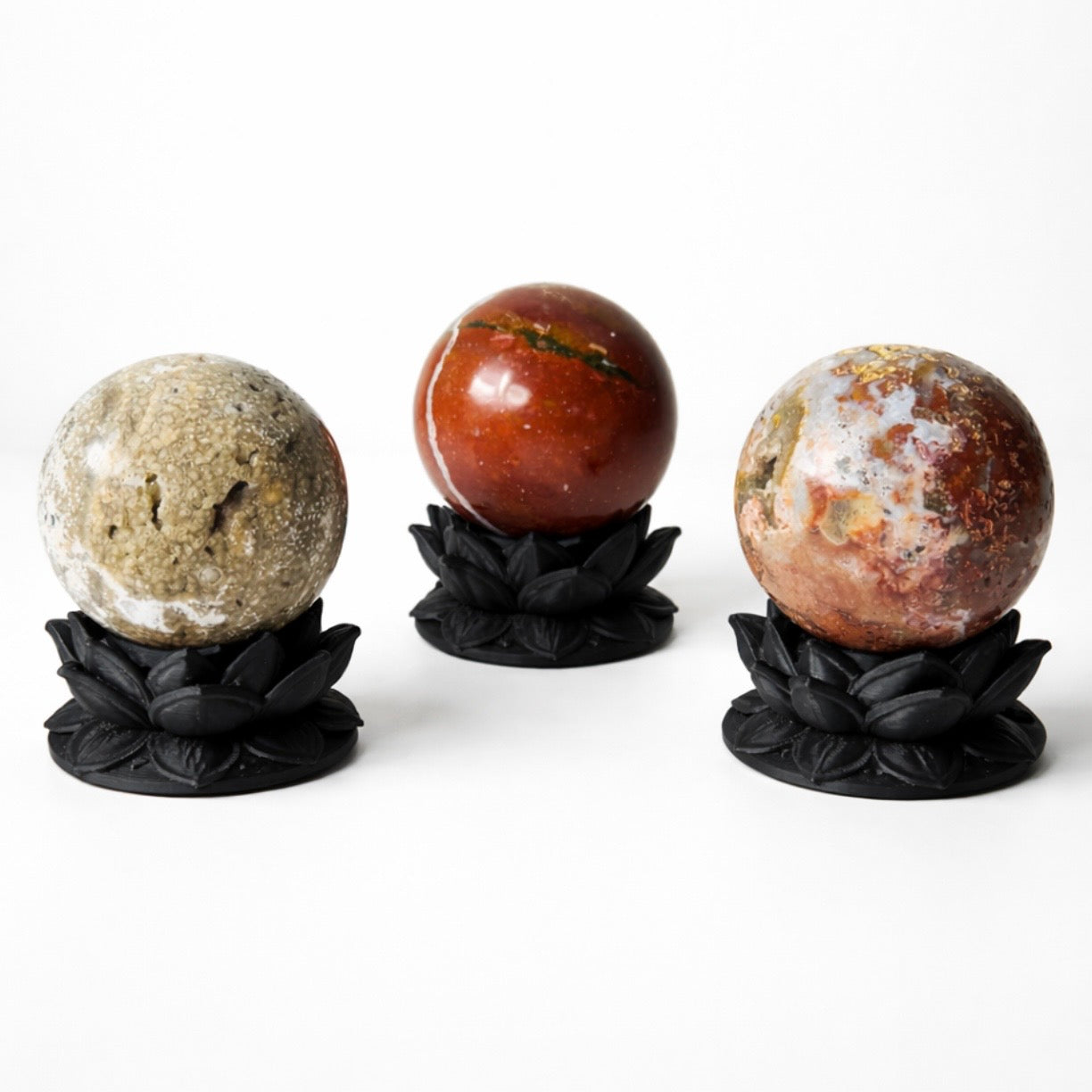 Crystal Sphere with Dark Lotus Stand | Original Kreateur Studio Design | | Wiccan Center
