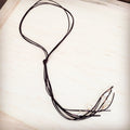 Dark Brown Rustic Knotted Leather Cord Necklace White Turquoise 263m
