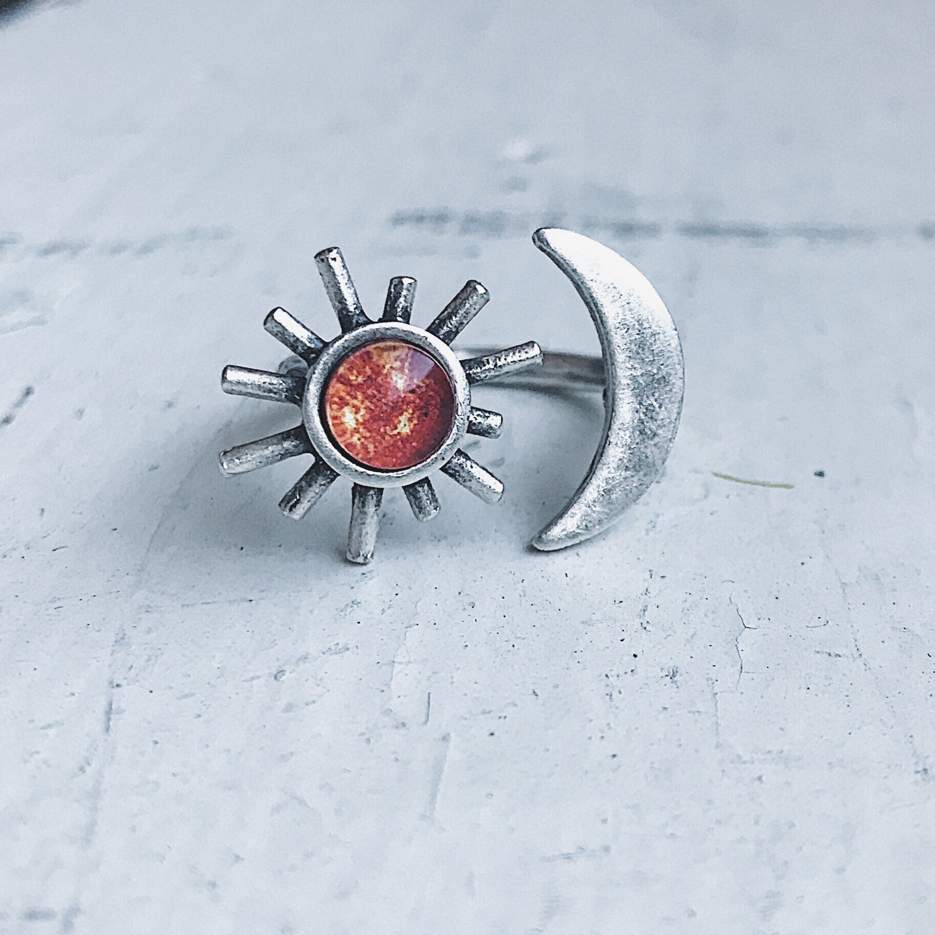 Sun and Moon Sculptural Statement Ring | Ring | Wiccan Center