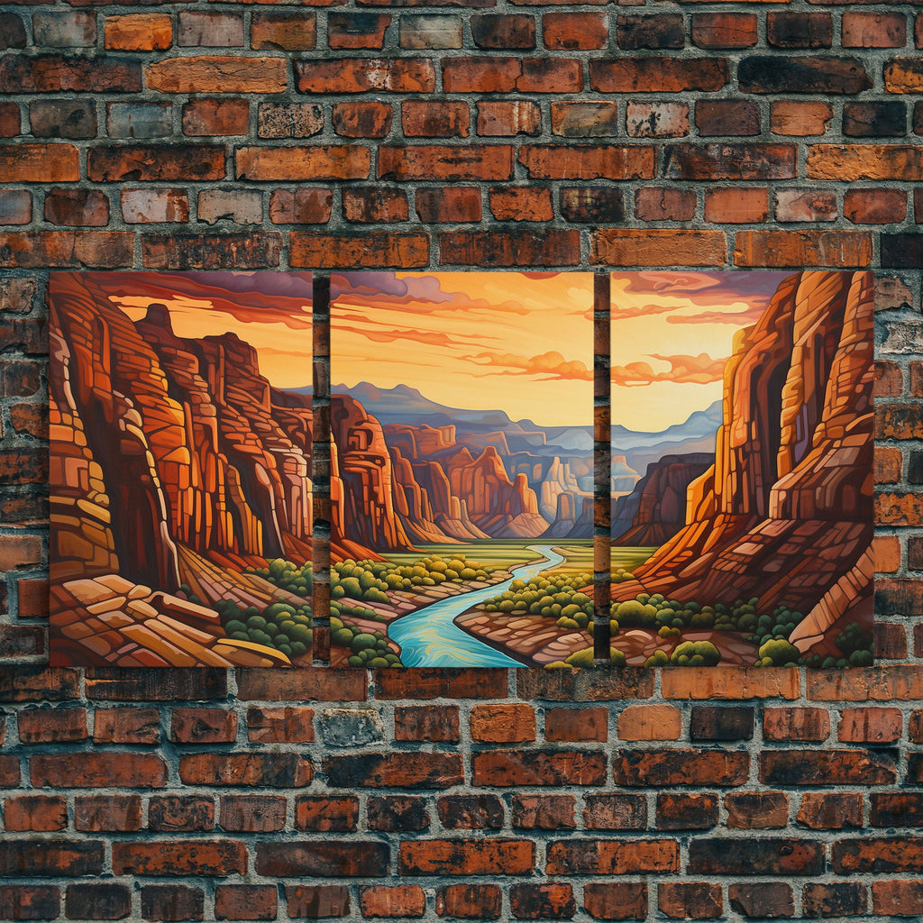 Canyon Art, River Wall Art, Landscape Wall Print, Canvas Print, Wall Art, 3 Piece Wall Art, Appreciation Gift, Ranch Decor, Western Wall Art | | Wiccan Center