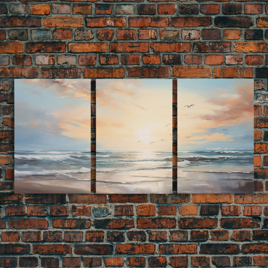 Beach Wall Art, Seascape Print, Sunset Wall Art, Canvas Print, Wall Art, 3 Piece Wall Art, Beach House Wall Decor, Home Office Art, RV Decor | | Wiccan Center