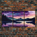Fantasy Starry Night Magical Forest Landscape, 3 Piece Wall Art, Ready To Hang Canvas Print, Cool Unique Living Room Wall Art Decor | | Wiccan Center