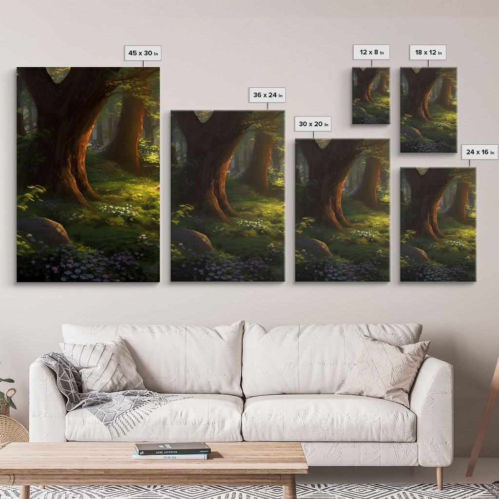 Forest Print, Trees Art, Landscape Wall Art, Canvas Print, Wall Art, 3 Piece Wall Art, Nature Prints, Botanical Wall Art, Family Home Decor | | Wiccan Center