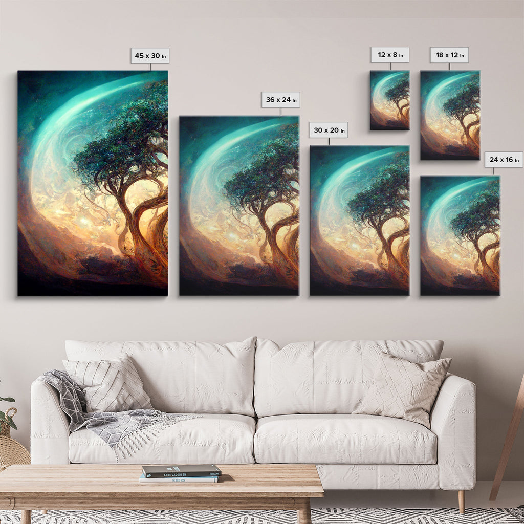 Yggdrasil Tree of Life, Nordic Viking Fantasy Art, Ready To Hang Canvas Print, Cool Living Room Wall Art Decor | | Wiccan Center