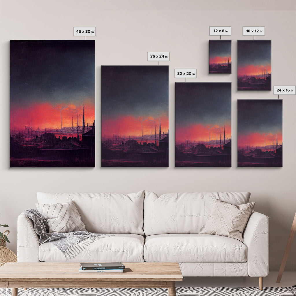 Haunted Sunset, Spooky Halloween Art, Gloomy Wall Decor, 3 Piece Canvas Decor, 3 Piece Wall Art, Ready To Hang Canvas Prints | | Wiccan Center