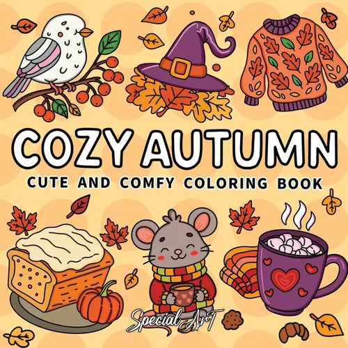 Cozy Autumn: Coloring Book for Adults and Teens Featuring Pumpkins, Leaves, Hygge Moments and Cozy Fall Scenes - Paperback | Books | Wiccan Center