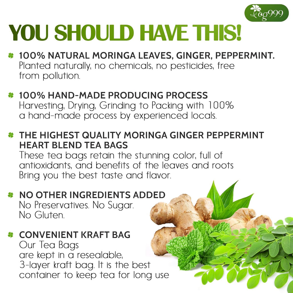 Premium Moringa Ginger Peppermint Herbal Tea | Tea | Wiccan Center
