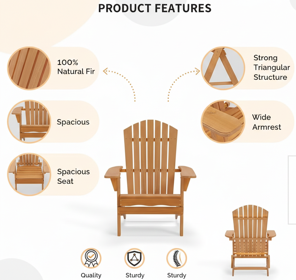 Folding Adirondack Chair – Outdoor Patio Yard Deck Beach Lawn | Home | Wiccan Center