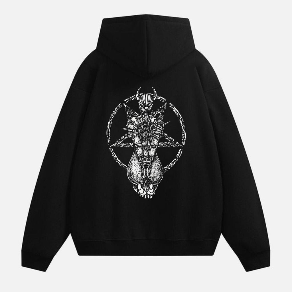 Goat Skull Pentagram Occult Hoodie – Gothic & Pagan Apparel, Mystical Pullover, Witchy Gift | Sweatshirt - Hoodie | Wiccan Center