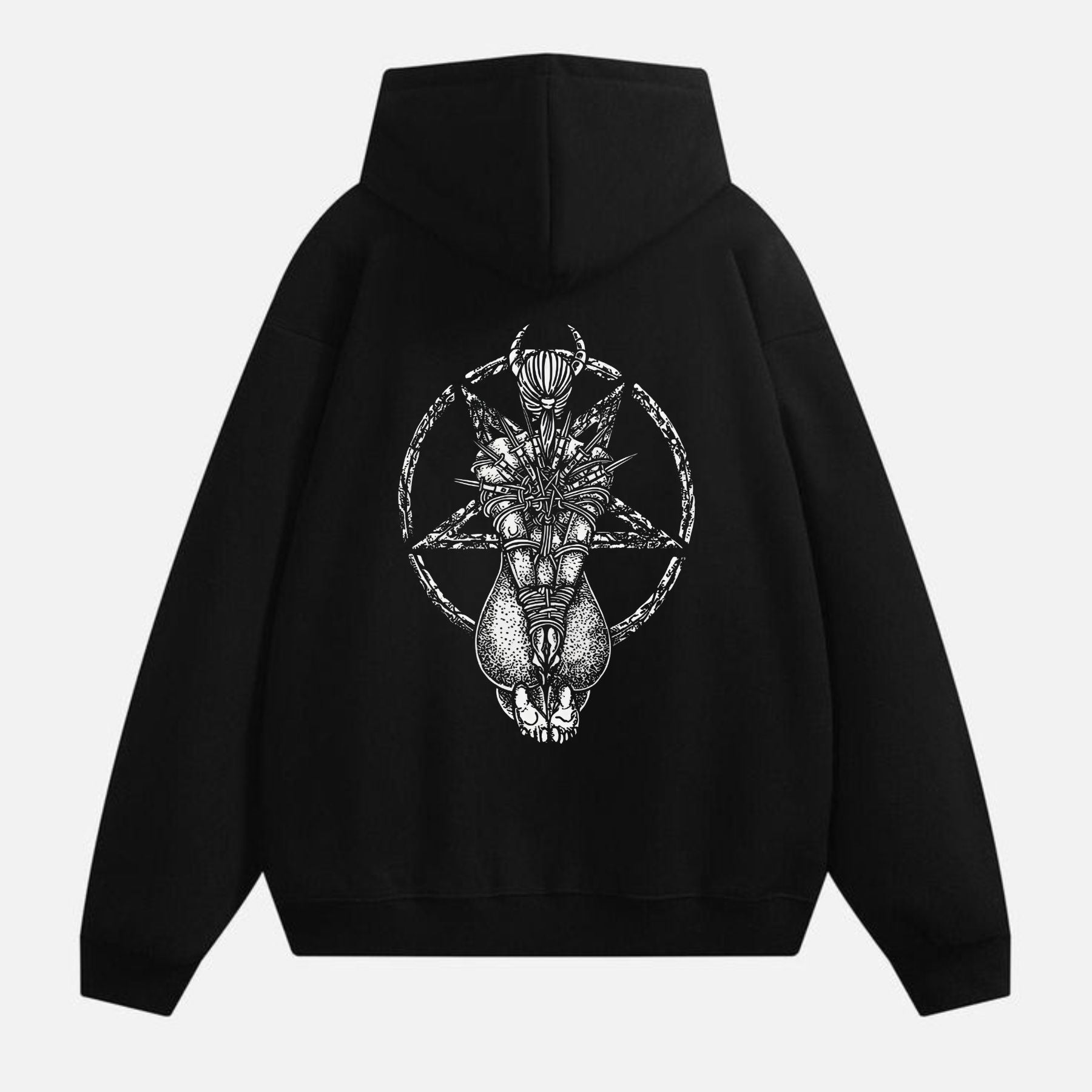 Goat Skull Pentagram Occult Hoodie – Gothic & Pagan Apparel, Mystical Pullover, Witchy Gift | Sweatshirt - Hoodie | Wiccan Center